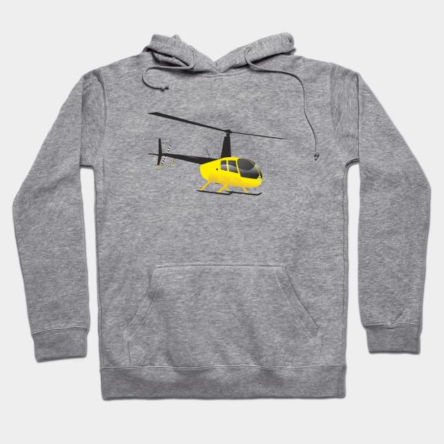 Light Black and Yellow helicopter Hoodie by NorseTech